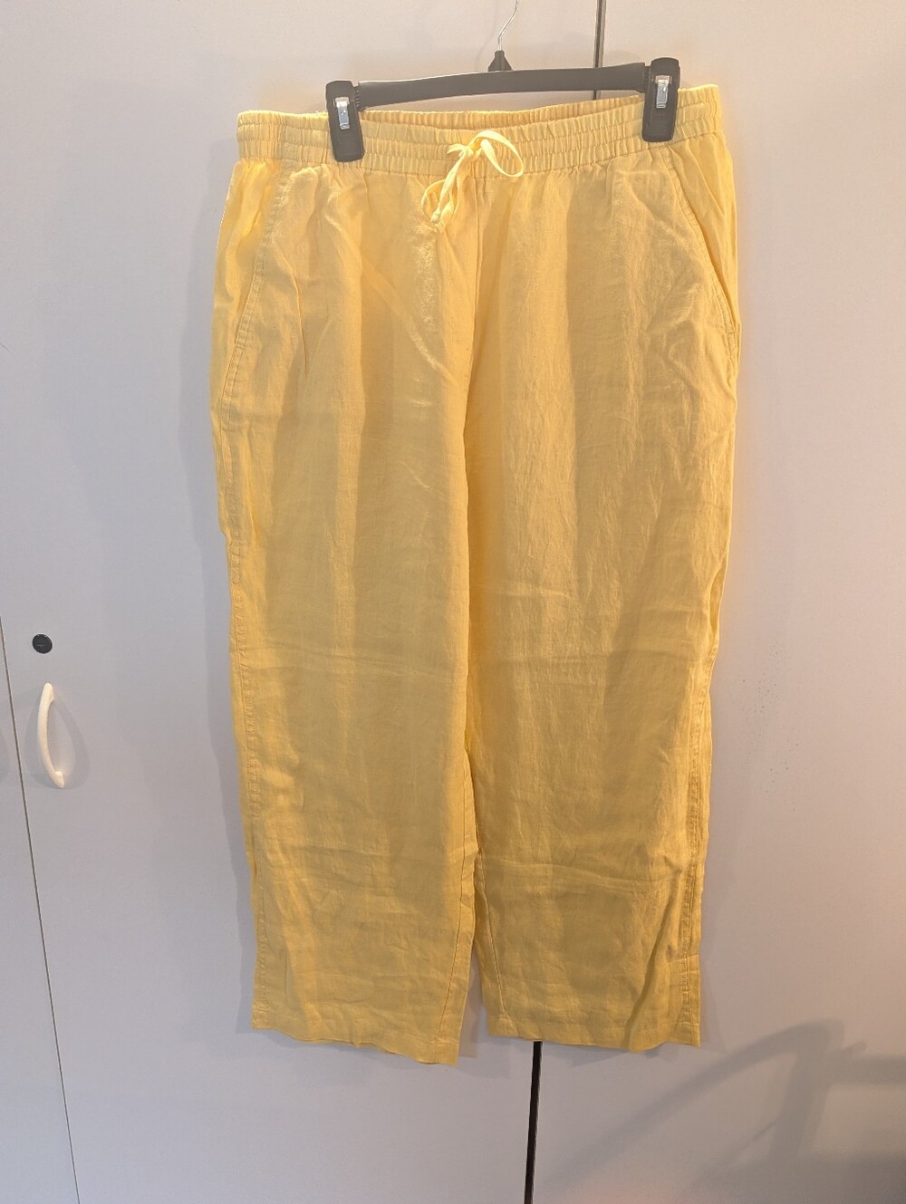 Banana Republic Woman's Large Sunny Yellow Linen Drawstring Pants